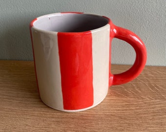 Handmade Striped Mug | Coffee Cup | Stripes | Unique Ceramics | Gift for Her