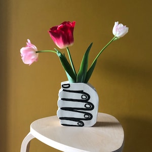Jarrón de cerámica para flores / Jarrón artesanal original / Cerámica hecha a mano / Decoración original / Hecho a medida
