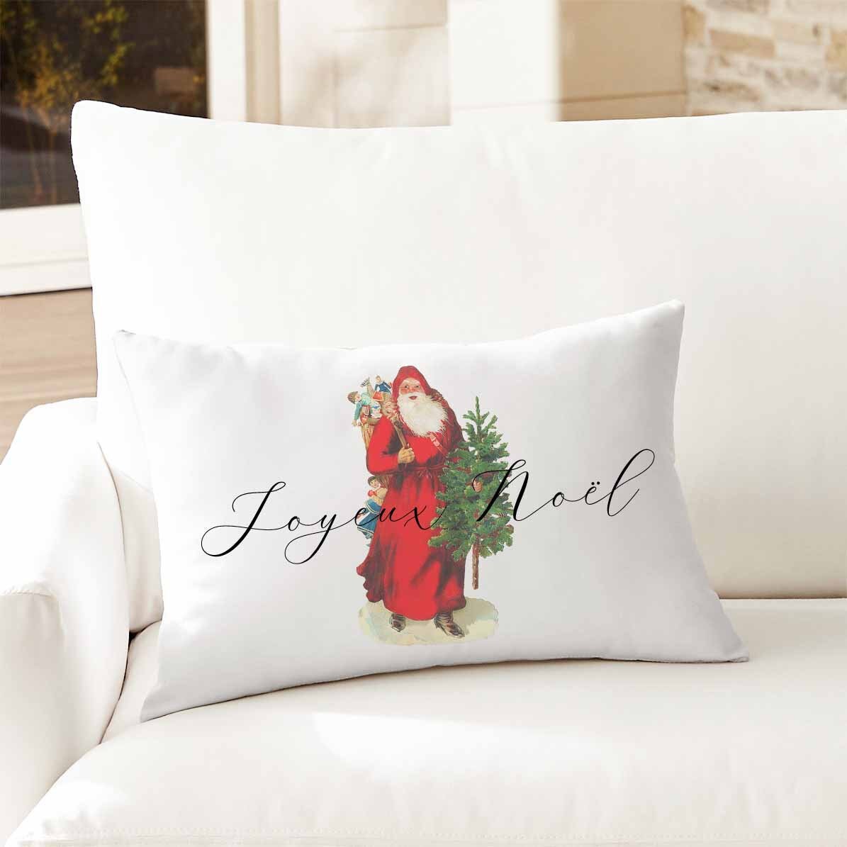 Melrose Beaded Joy and Noel Holiday Pillow (Set of 2)