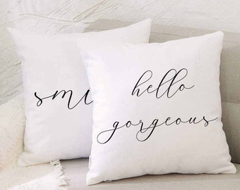 hello gorgeous throw pillow