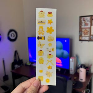 Cute Aesthetic Sticker Sheet - Waterproof Kawaii Stickers Yellow