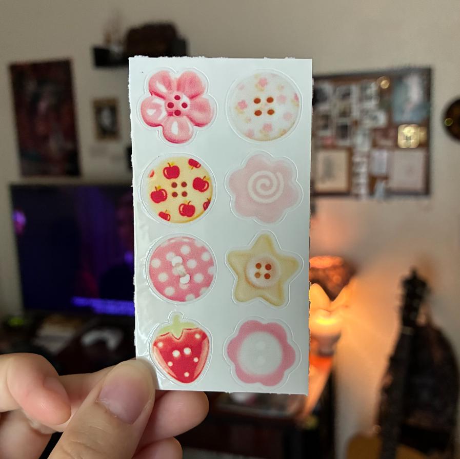 Pink Buttons Png Sticker Sheet - Etsy
