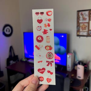 Cute Aesthetic Sticker Sheet - Waterproof Kawaii Stickers Red