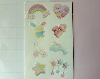 pastel rainbow aesthetic sticker sheet