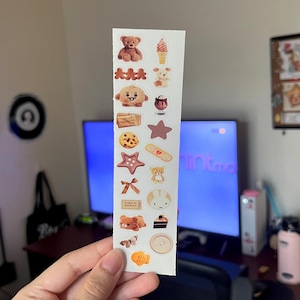 Cute Aesthetic Sticker Sheet - Waterproof Kawaii Stickers Brown