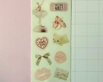 coquette aesthetic sticker sheet