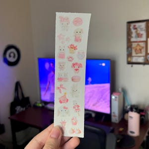 Cute Aesthetic Sticker Sheet - Waterproof Kawaii Stickers Pink