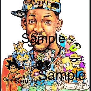 Fresh Prince TV Show, 90s Animated Television Series Poster Png Files Instant Download, 90s Cartoon Character Clipart Digital Download