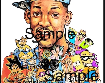 Fresh Prince TV Show, 90s Animated Television Series Poster Png Files Instant Download, 90s Cartoon Character Clipart Digital Download