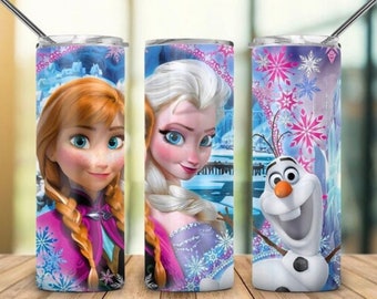 Frozen 20oz Skinny Straight & Tapered,Template for Sublimation,PNG Digital Download