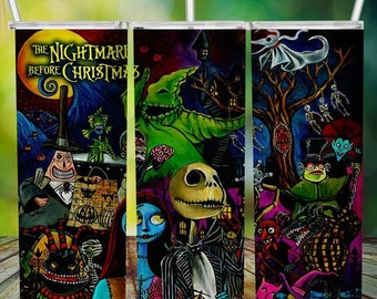 Jack and Sally Trick or Treat 20oz Tumbler WRAP, Sublimation Straight Digital Image