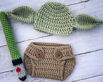 PATTERN/ Yoda Inspired Newborn Outfit/ Crochet