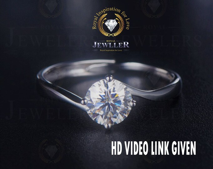 2ct Round Cut Forever One Moissanite Engagement Ring, Moissanite Solitaire Ring, Moissanite Wedding Ring, Round Moissanite 14Kt Gold Ring