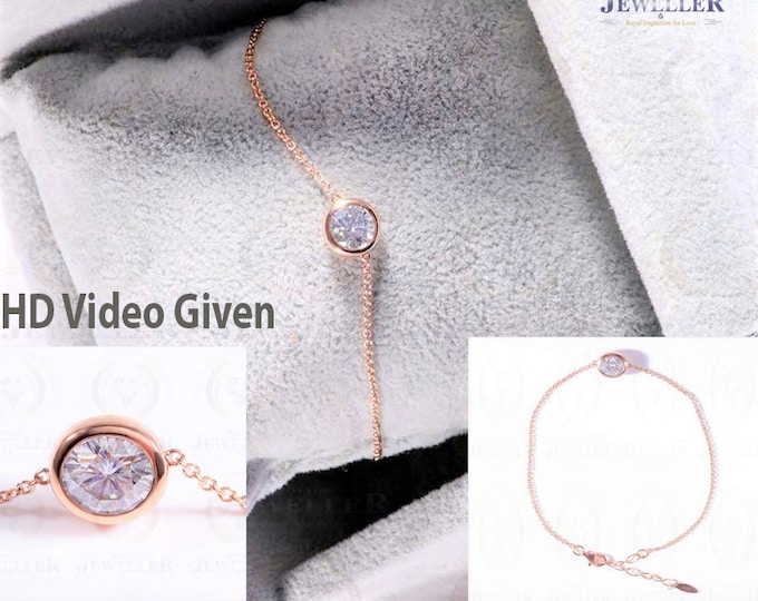 Alexandrite Pendant Necklace, Round Cut 1CT Center Forever One EF Moissanite Alexandrite Bezel Solitaire 14KT Gold Pendants Necklace Chain