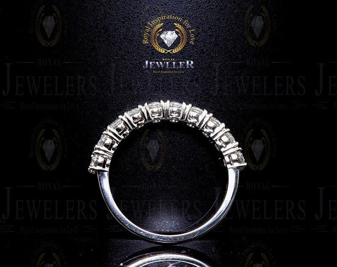 2.65Ctw Round Forever One Round Cut Moissanite Half eternity Band Wedding Band Engagement Band, White Gold band,Anniversary gift for women