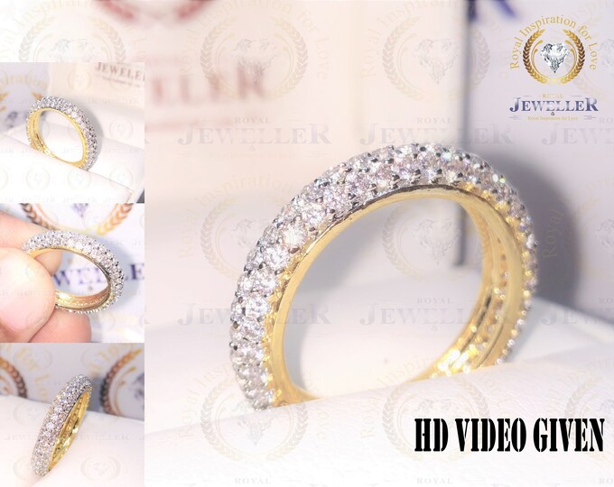 1.18CTW Full Eternity Band Engagement Ring, Moissanite Wedding Band, Bridal Ring, Forever One Moissanite Band, Eternity Band, Matching Band