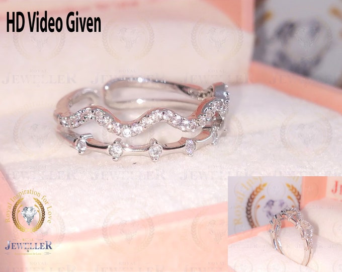 Platinum Twist Wedding Band, DEF Colorless All Moissanite Engagement Band, Infinity Wedding Ring, Platinum Bridal Ring, Unique Twist Ring