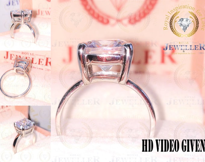 4.5ct Cushion 11mm Forever One Moissanite Engagement Ring, Solitaire Engagement Ring, Gold Ring, Moissanite Engagement Ring, Wedding Ring