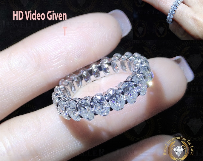 Eternity Wedding Band, 7.89ct Cushion Cut Anniversary Band, Forever One Moissanite ,Eternity Band, Art Deco Matching Band, Eternity Band