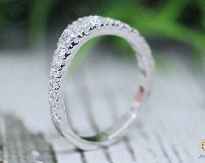 Colorless Moissanite Matching Ring, Moissanite Eternity Enhancer Band, Diamond Ring Enhancer, Matching Ring, Customizable Moissanite Ring