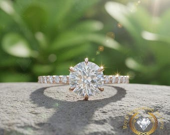 2.56CTW Round Cut Colorless Moissanite Solitaire Wedding Ring 14KT White Real Gold, A Women Gift