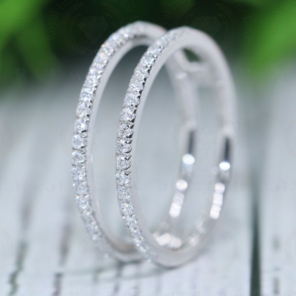 14K Gold Moissanite Wedding Band Enhancer Ring