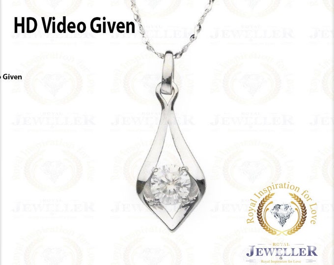 2ct Moissanite Pendant Necklace | 925 Sterling Silver Chain Pendant | DEF Round Cut Moissanite Jewelry | Engagement Anniversary Gift