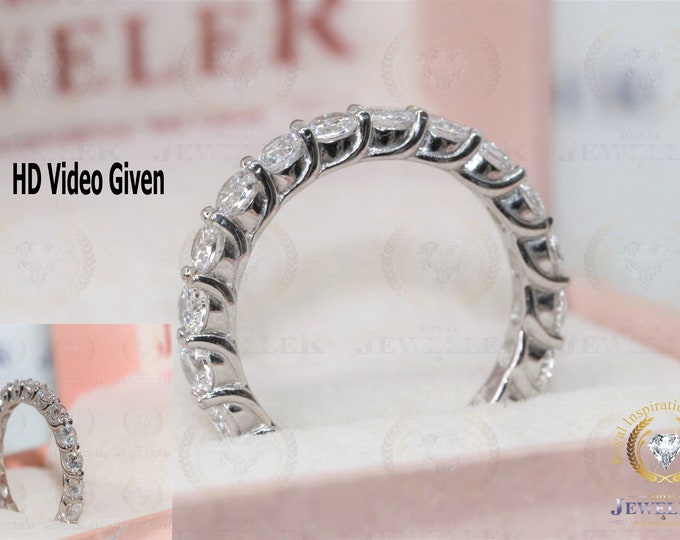 Colorless Moissanite wedding band white gold ring round cut ring stacking wedding band delicate half eternity band ring matching ring