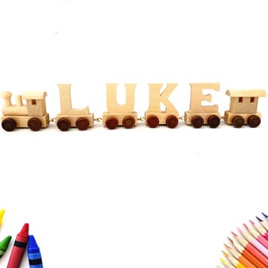 Christmas Gift, Stocking Filler, Christmas Present, Childrens Christmas Surprise, Wooden Personalised Train Letter Gift, Birthday, Xmas Gift