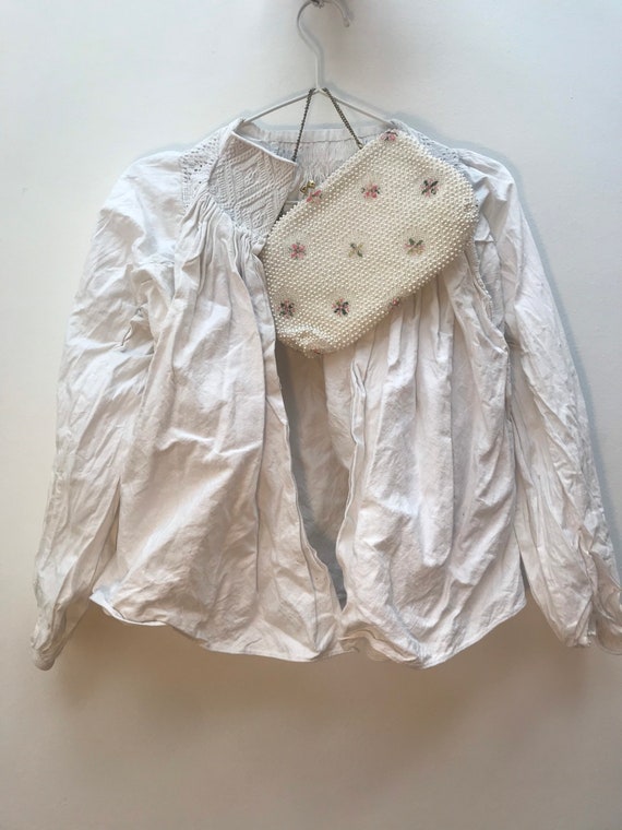 Vintage Hungarian White Folk Linen Blouse