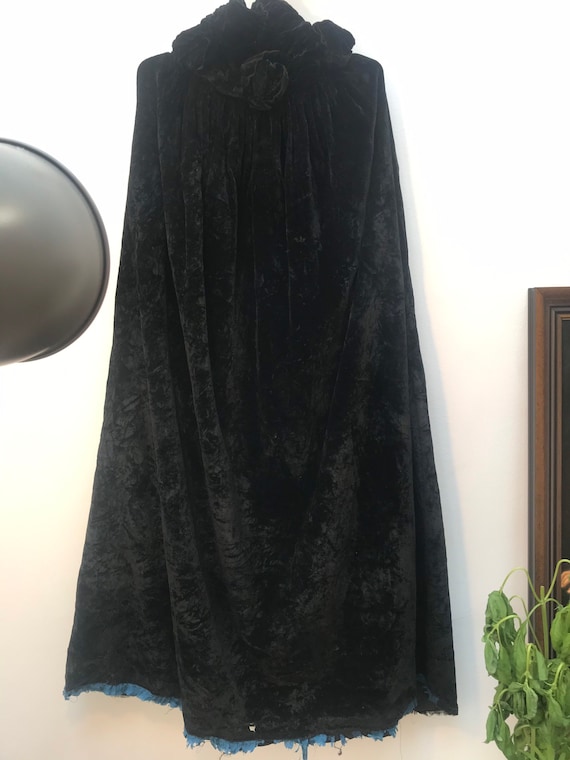 English 1930's Velvet Cape with Rose