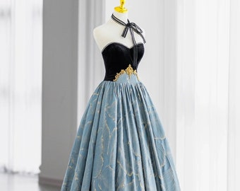 blue engagement dress