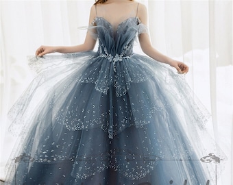 Blue gown wedding Outlet
