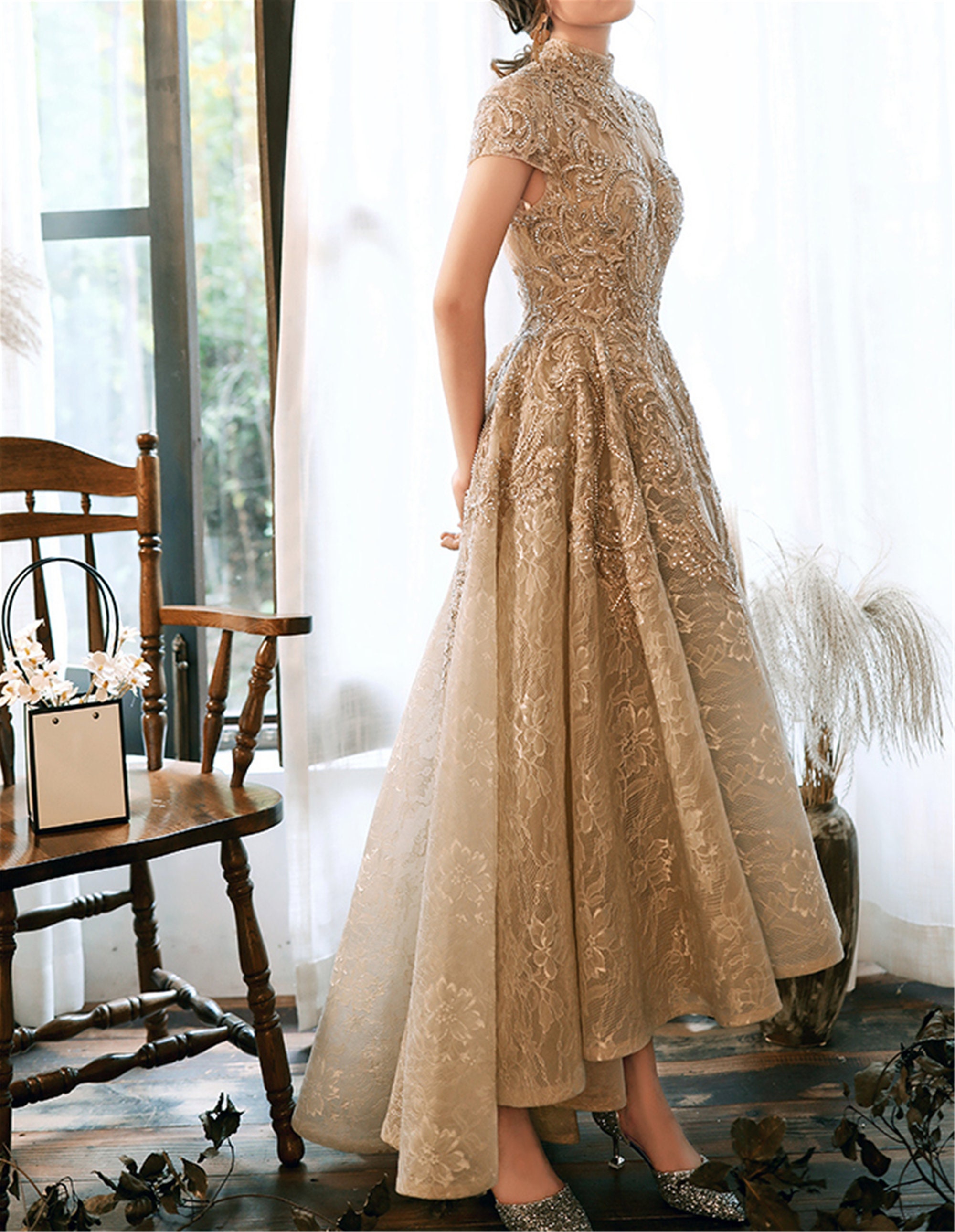 Lace Vintage Prom Dresses