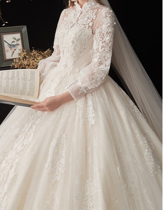 Lace Long Sleeve Wedding Dresses | Lace Wedding Gowns - UCenter Dress