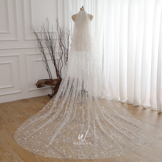 Sparkly Sequins Cathedral Bridal Veils