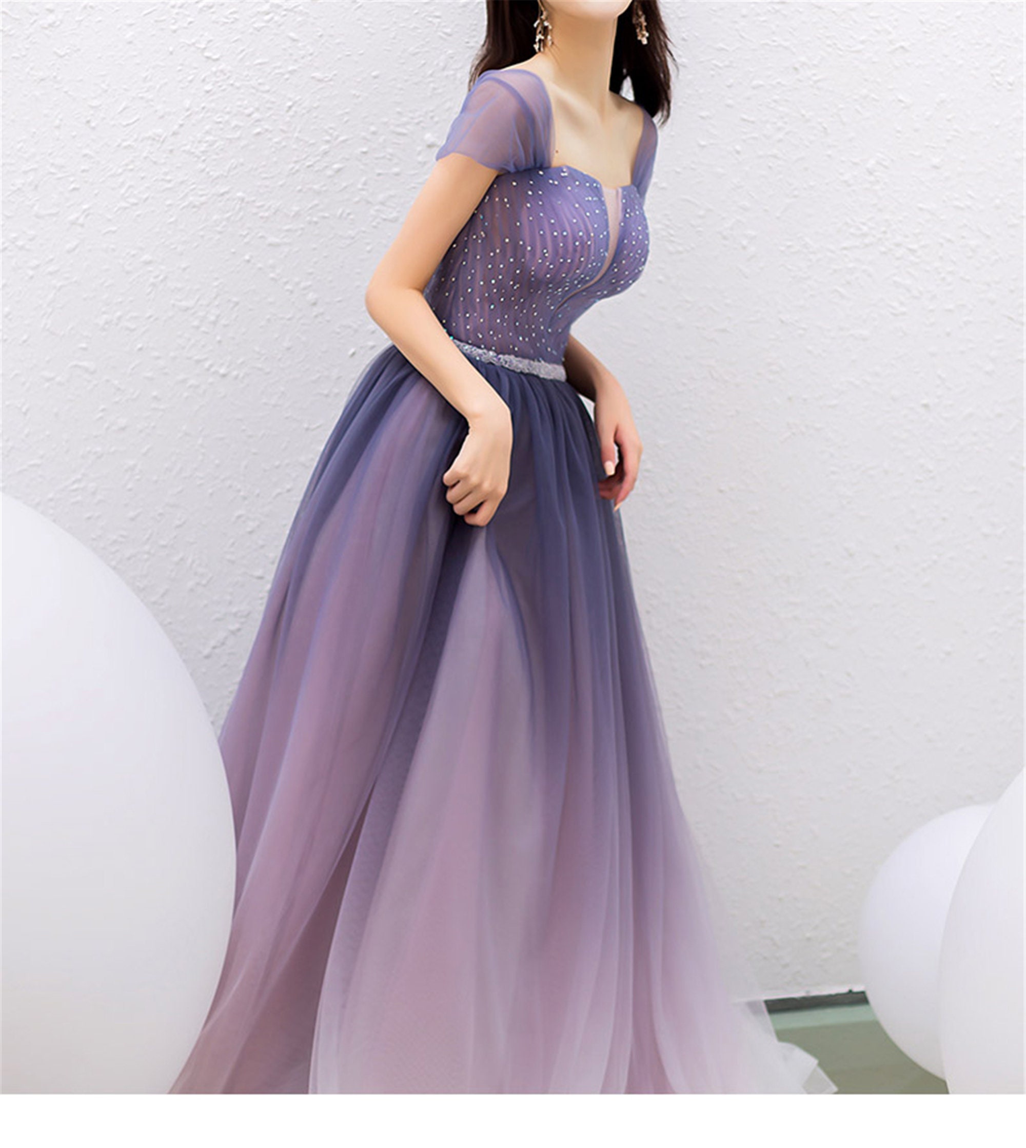 vintage＊Purple gradation dress