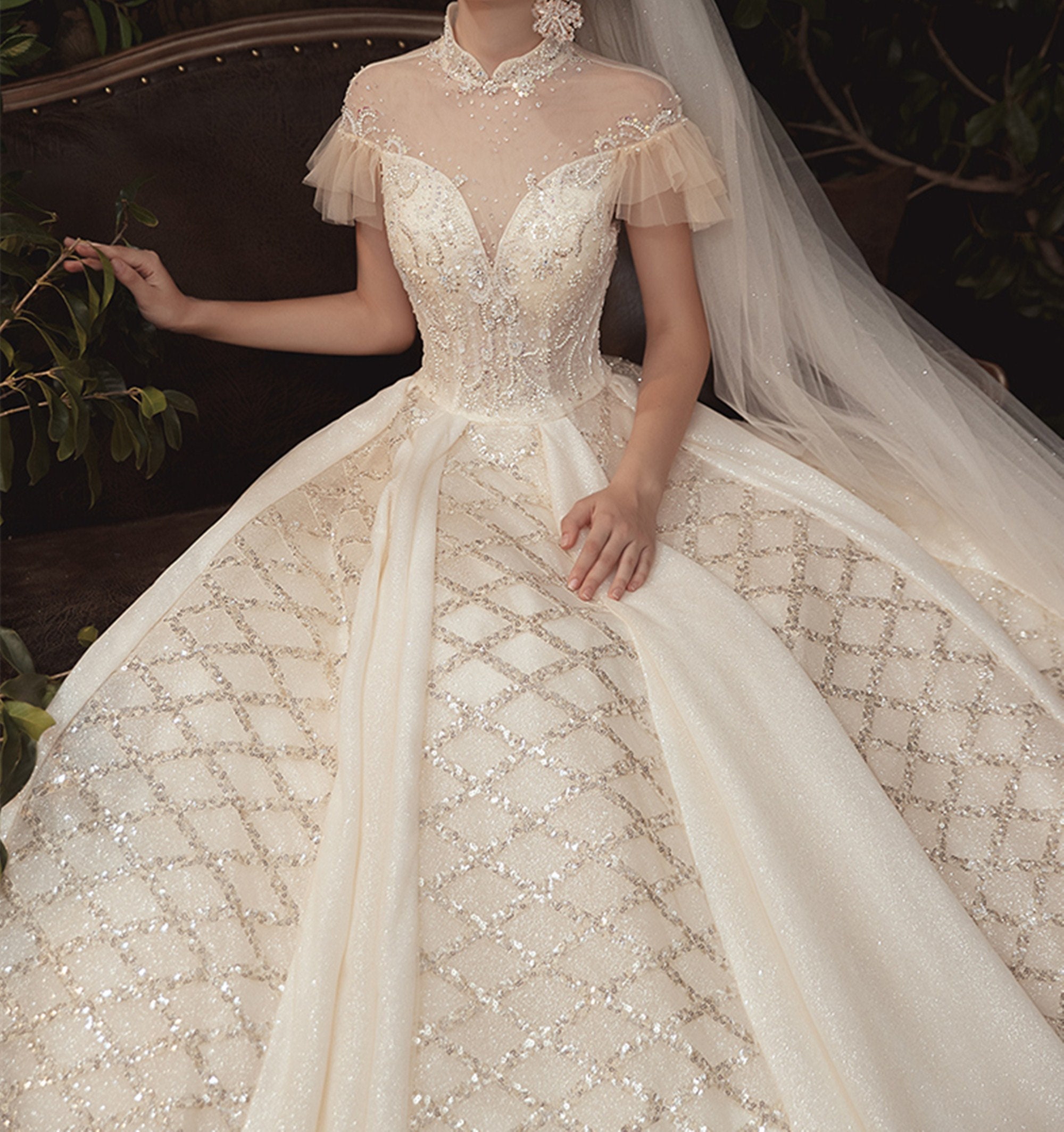 plaid wedding dress