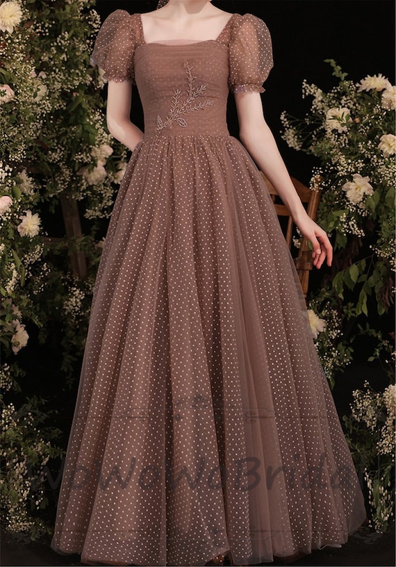 La Femme Floral Appliqué A-Line Gown | Nordstrom