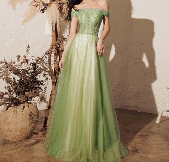 light green prom dress