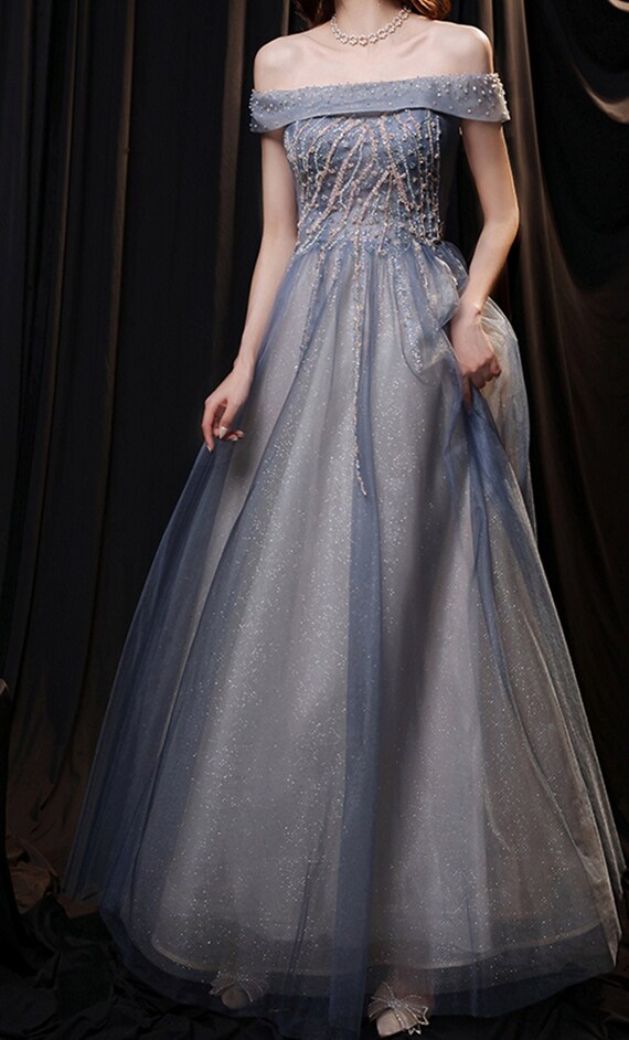 Off shoulder engagement best sale gowns