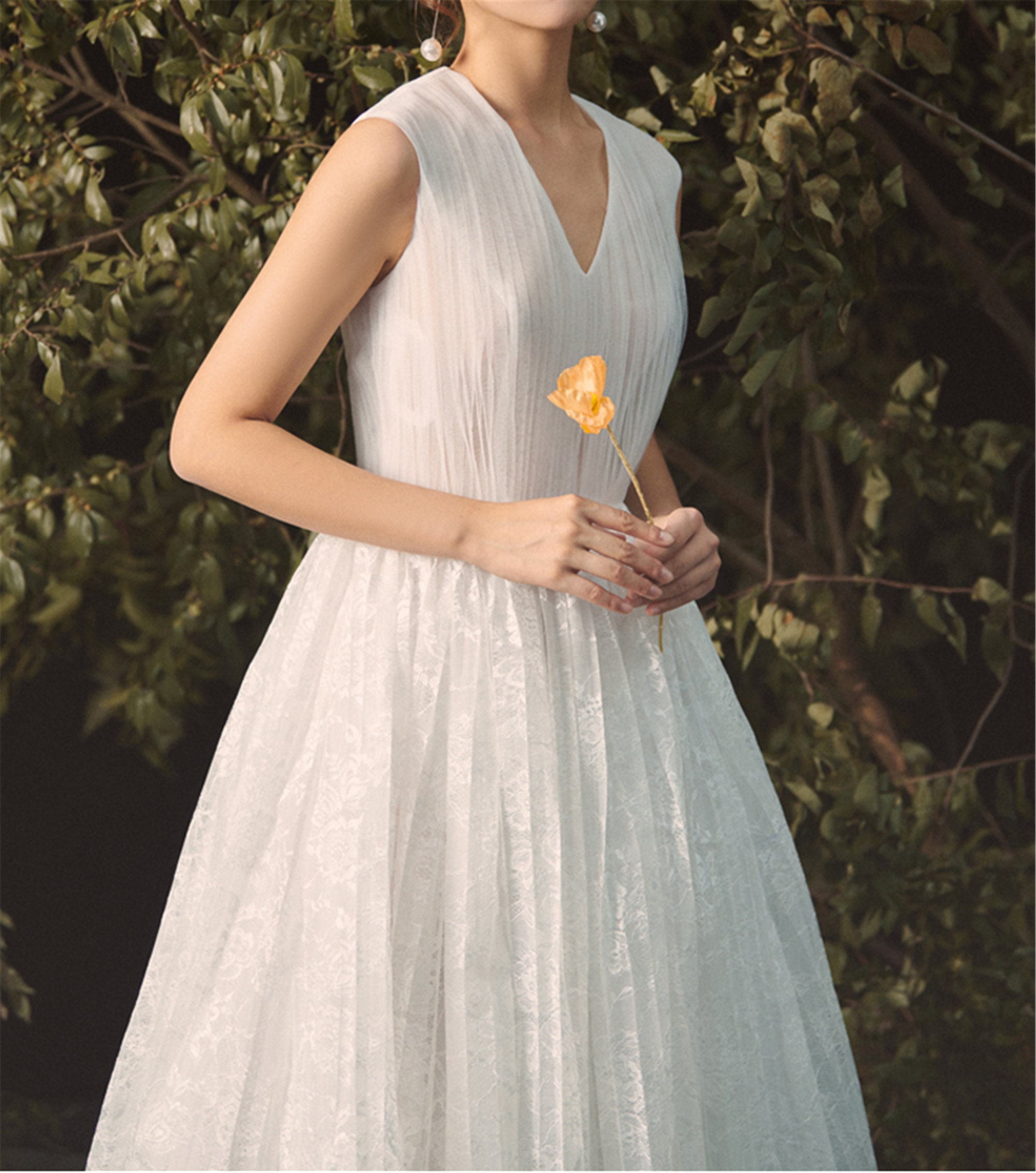 Ivory White One-Shoulder Lycra Long Dress with Gold Sequins Waist Detailing