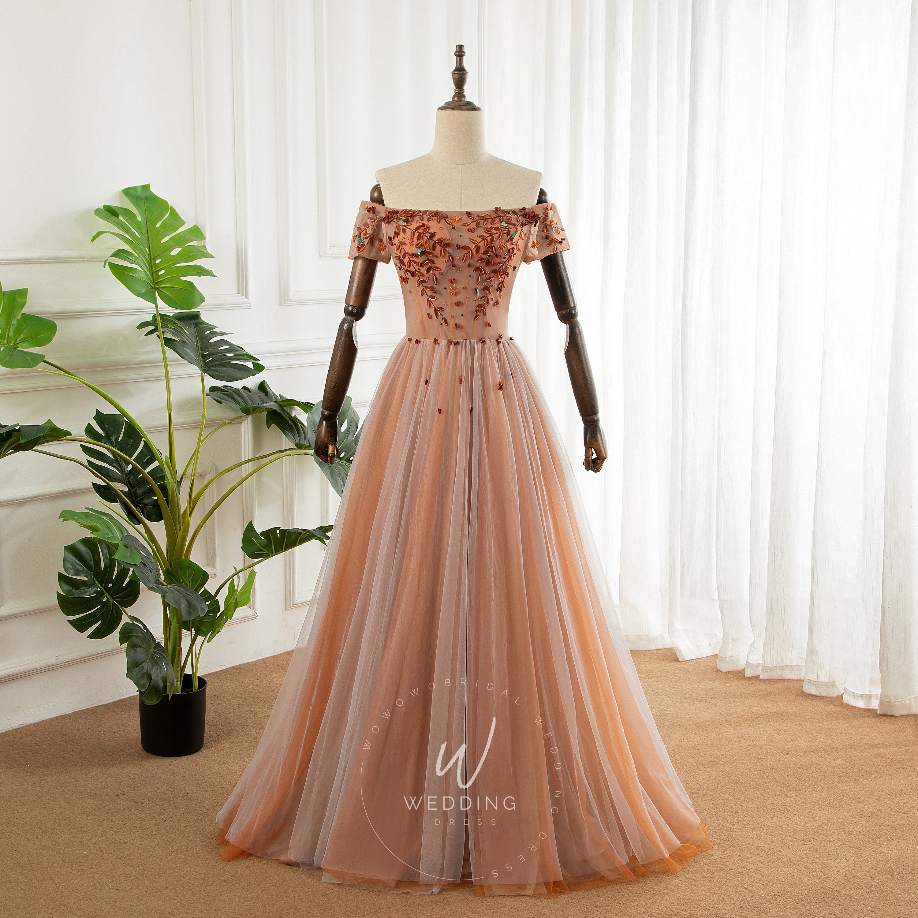 Rust Infinity Dress, Long Burnt Orange Bridesmaid Dress, Terracota
