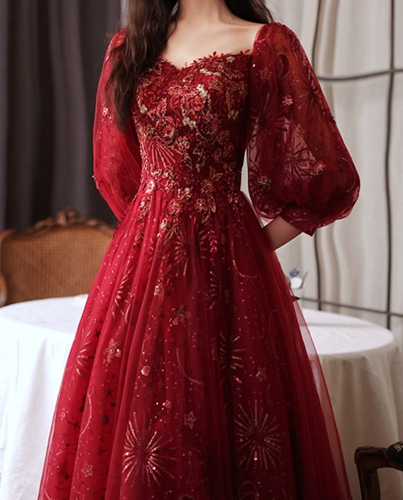 Robe princesse pour soirée mariage lavande 2020 haut travaillé col v 