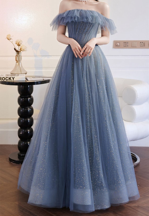 Ruffle off Shoulder Prom Dress Dreamy 