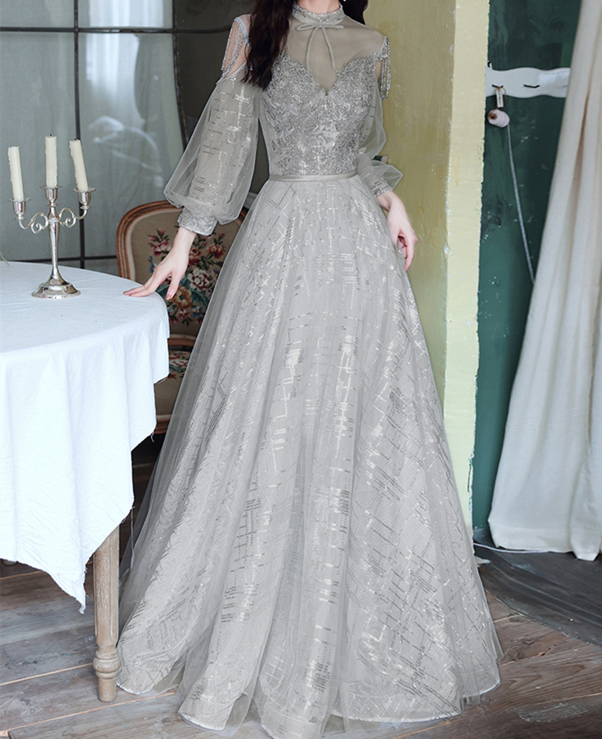 full sleeve long gown