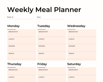 Printable Meal Planner - Weekly, Daily, Monthly