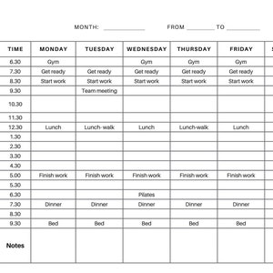 Weekly Schedule