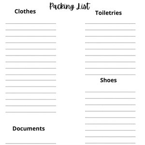 Packing List