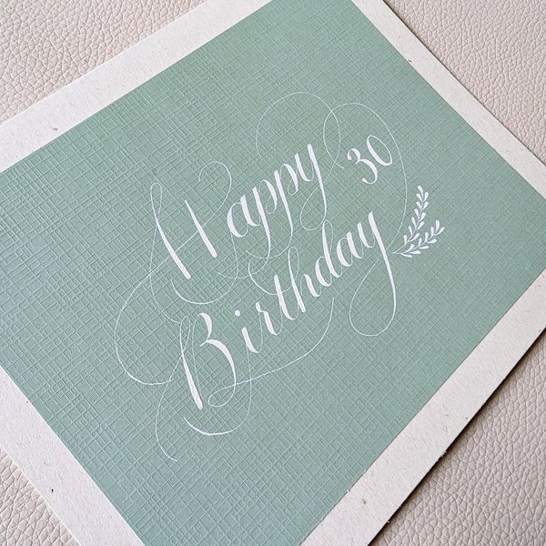 Handgeschriebene Karte // Kalligrafie // Glückwunschkarte zum Geburtstag // Unikat, personalisiert // Happy Birthday